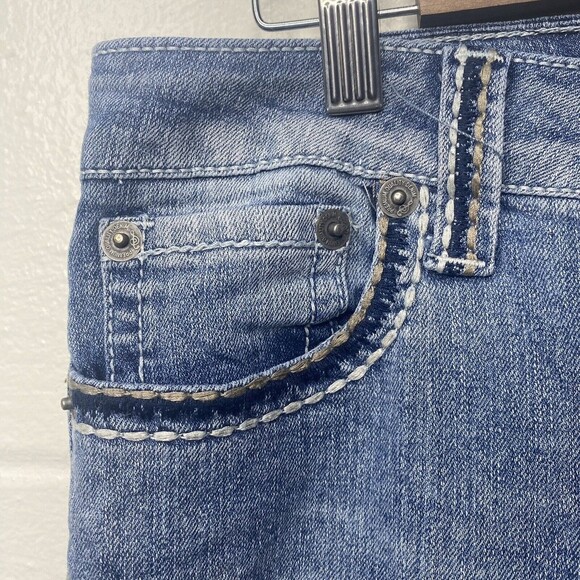 Soundgirl Y2K Jeans Juniors 13 Flare Boot Cut Stretch Mid Rise Embroidery Bling - Picture 2 of 12